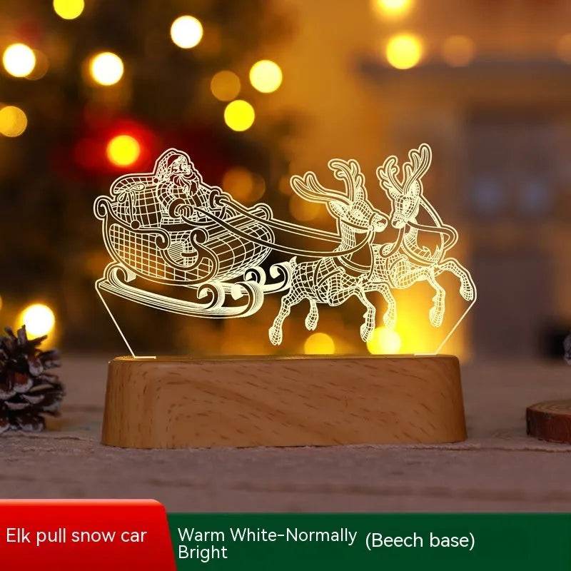 Christmas Decoration 3D Lamp Acrylic LED Night Lights New Year Valentines Day Christmas Kids Gift Christmas Ornaments - www.Shopthatapp.com