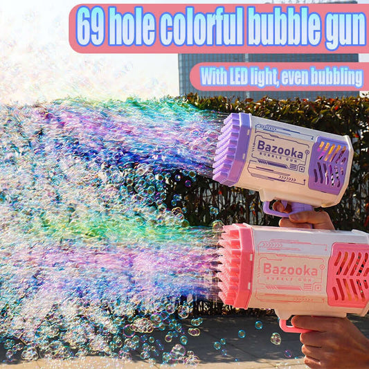 69-Hole Bubble Gun Rocket - Automatic Blower with Lights for Kids | Perfect Gift - www.Shopthatapp.com #
