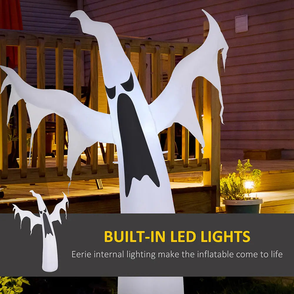 6' Tall Halloween Inflatables Outdoor Decorations White Ghost, Light Up Blow Up Yard Decor With LED Light And Fan Indoor Outdoor For Garden, Lawn, Party, Holiday - www.Shopthatapp.com