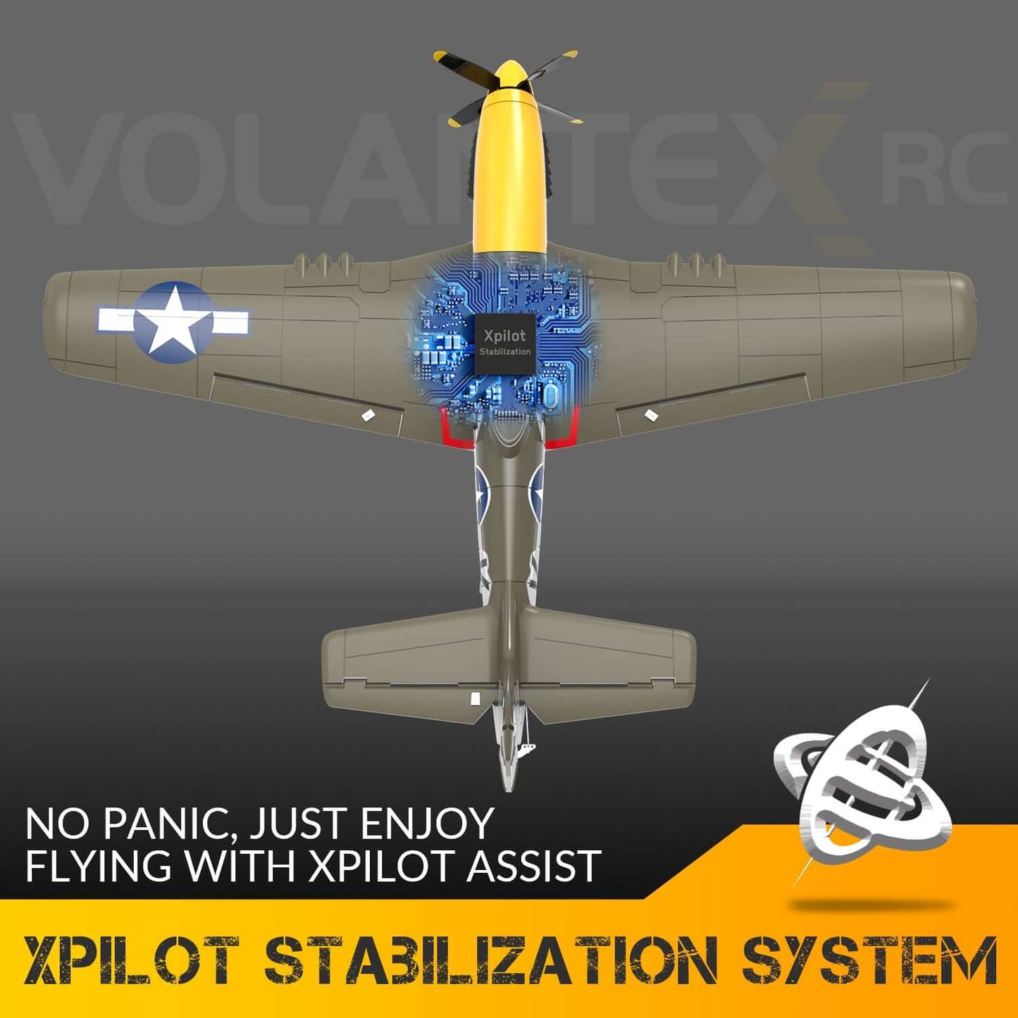P51D RC Airplane with Mode 1 Transmitter | 4-Channel Brushless & XPilot Stabilizer - www.Shopthatapp.com