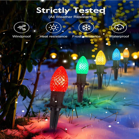 Christmas Solar C9 Strawberry Floor Plug Multicolored Rope String Lights 20pcs - www.Shopthatapp.com