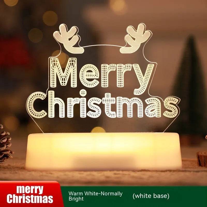 Christmas Decoration 3D Lamp Acrylic LED Night Lights New Year Valentines Day Christmas Kids Gift Christmas Ornaments - www.Shopthatapp.com