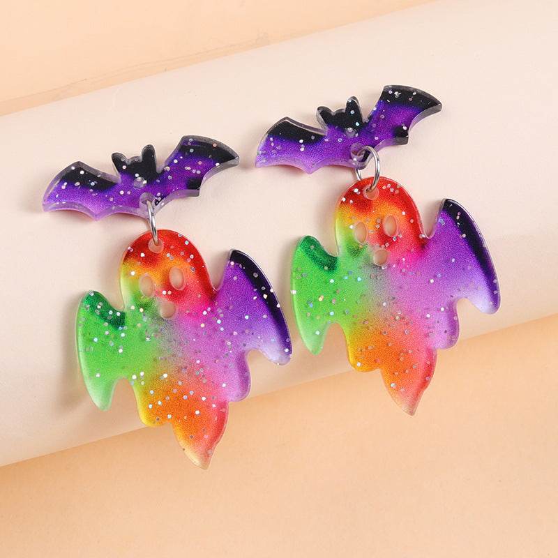 European And American Halloween Series Acrylic Earrings Color - www.Shopthatapp.com