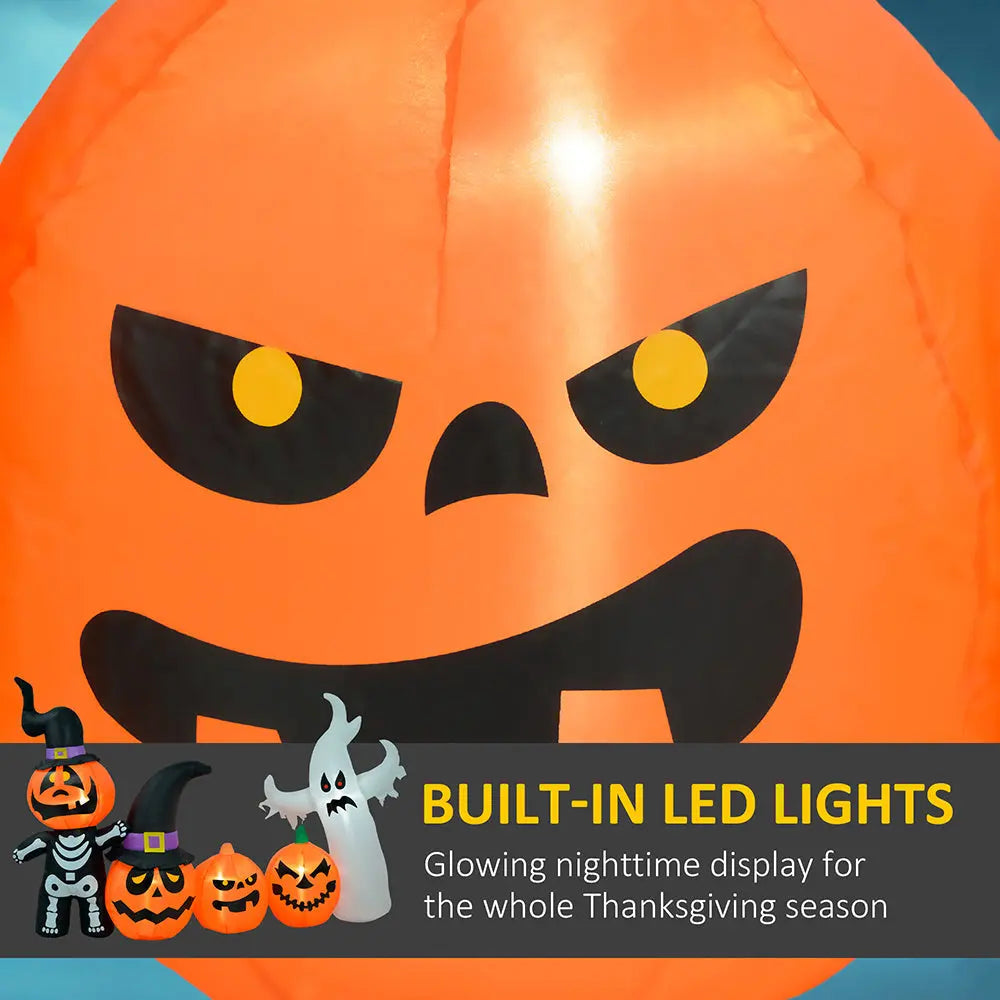 7.5ft Inflatable Halloween Pumpkin Ghost Family, Blow Up LED Display For Garden Indoor Outdoor - www.Shopthatapp.com