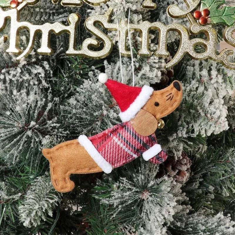Christmas Decorations Dressing Sausage Dog Small Pendant - www.Shopthatapp.com