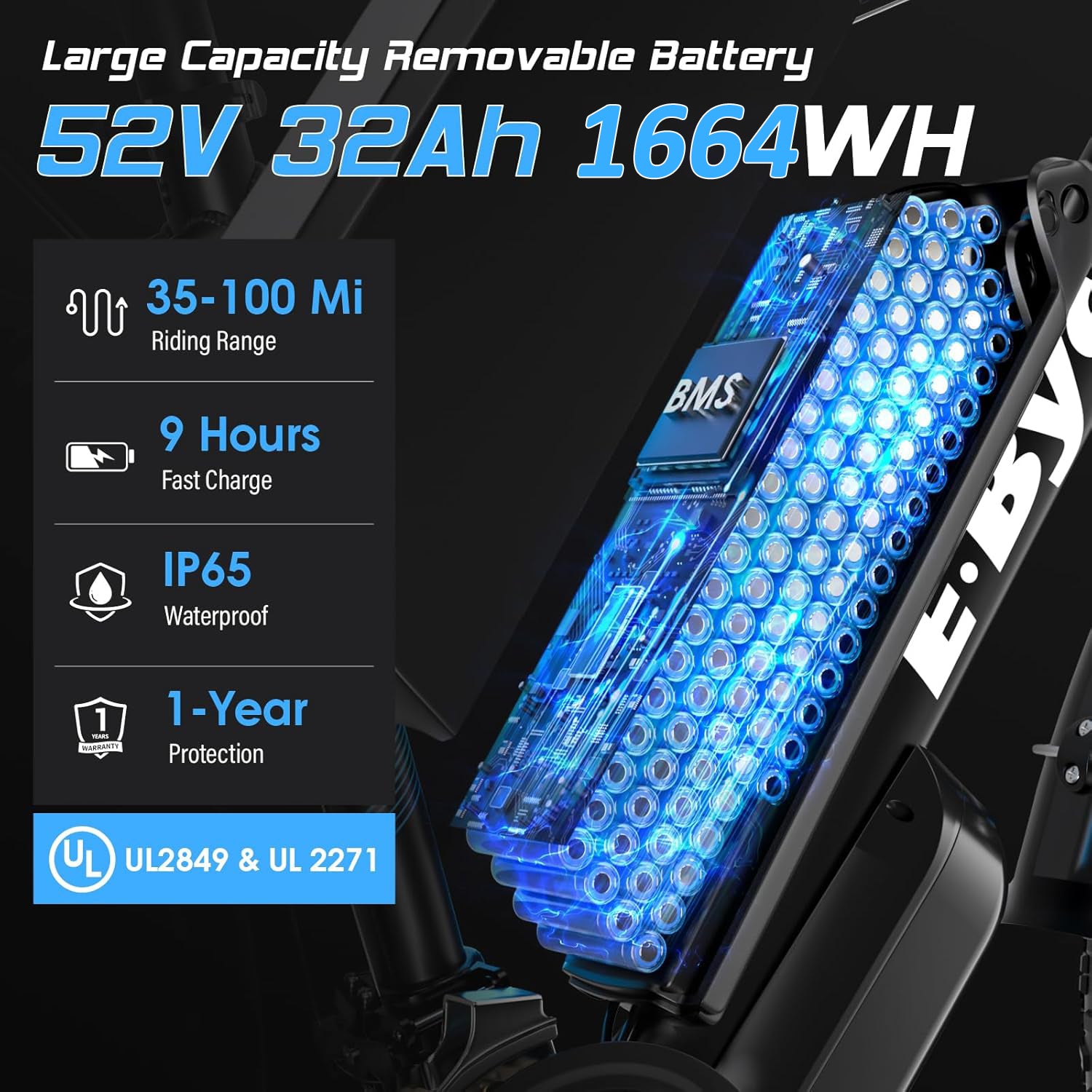 E·BYCCO 24'' EB10 Peak 5000W 52V 32Ah Dual Motors Electric Bike for Women and Men - www.Shopthatapp.com