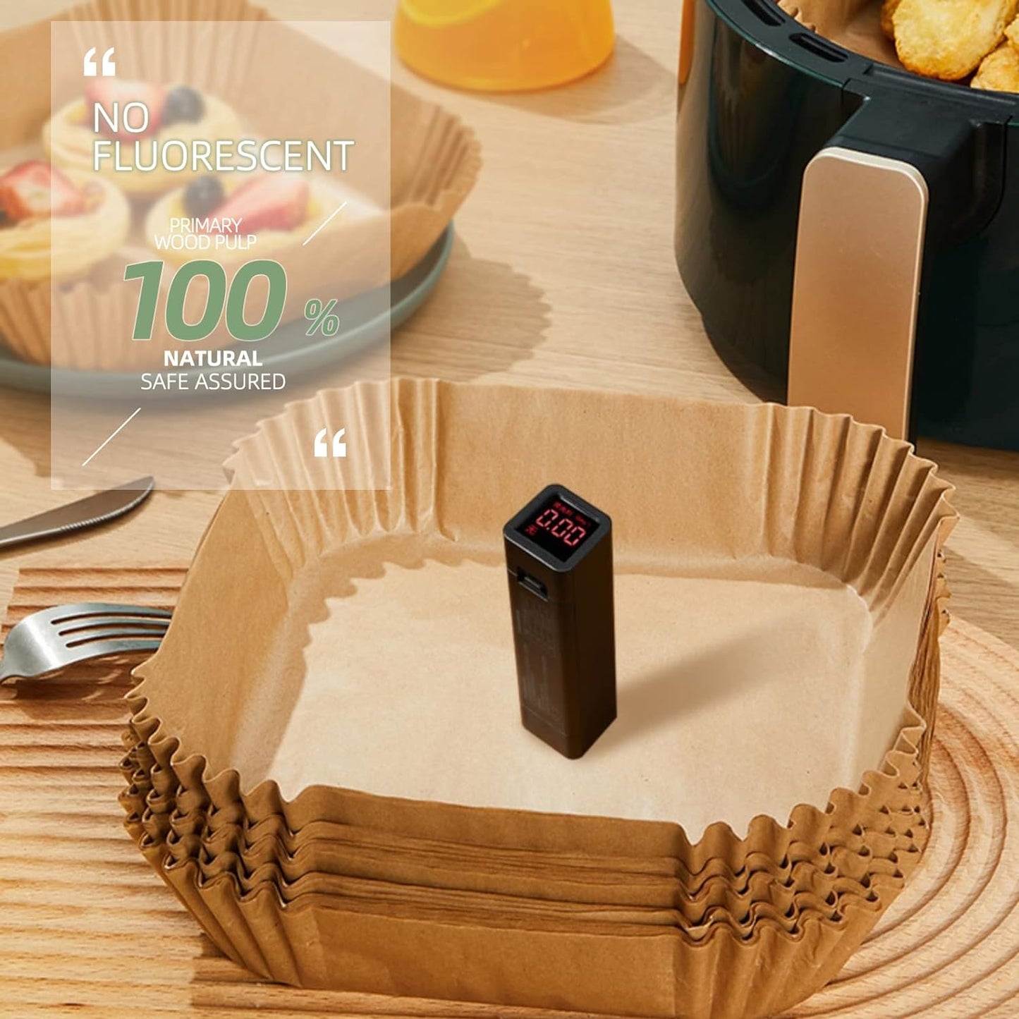 Air Fryer Disposable Paper Liners 100Pcs Greaseproof Food Grade 16cm 6.3 Inches - www.Shopthatapp.com