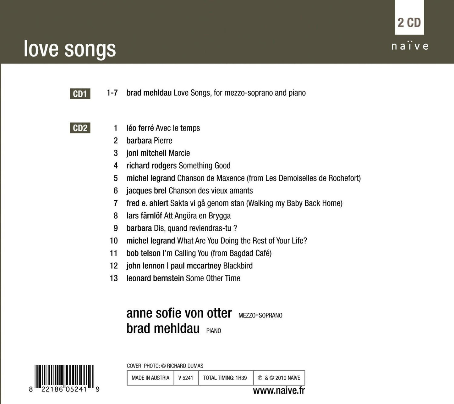 Anne Sofie Von Otter / Love Songs - CD (Used)