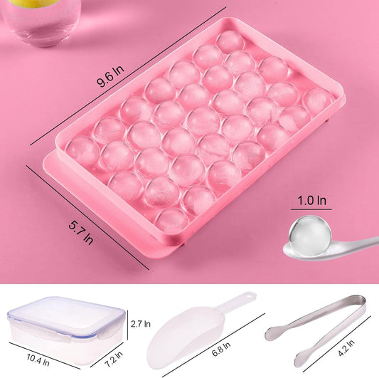 Premium Ice Ball Tray With Container Scoop & Tongs BPA Free Makes 66 Ice Balls - www.Shopthatapp.com
