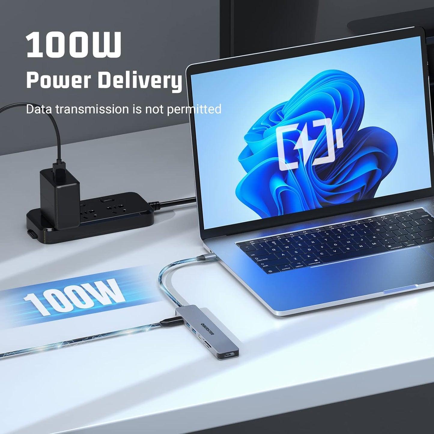 USB C Hub 7 in 1 Multiport USB Dock with 4K HDMI Output USB 3 100W PD SD/TF Card - www.Shopthatapp.com