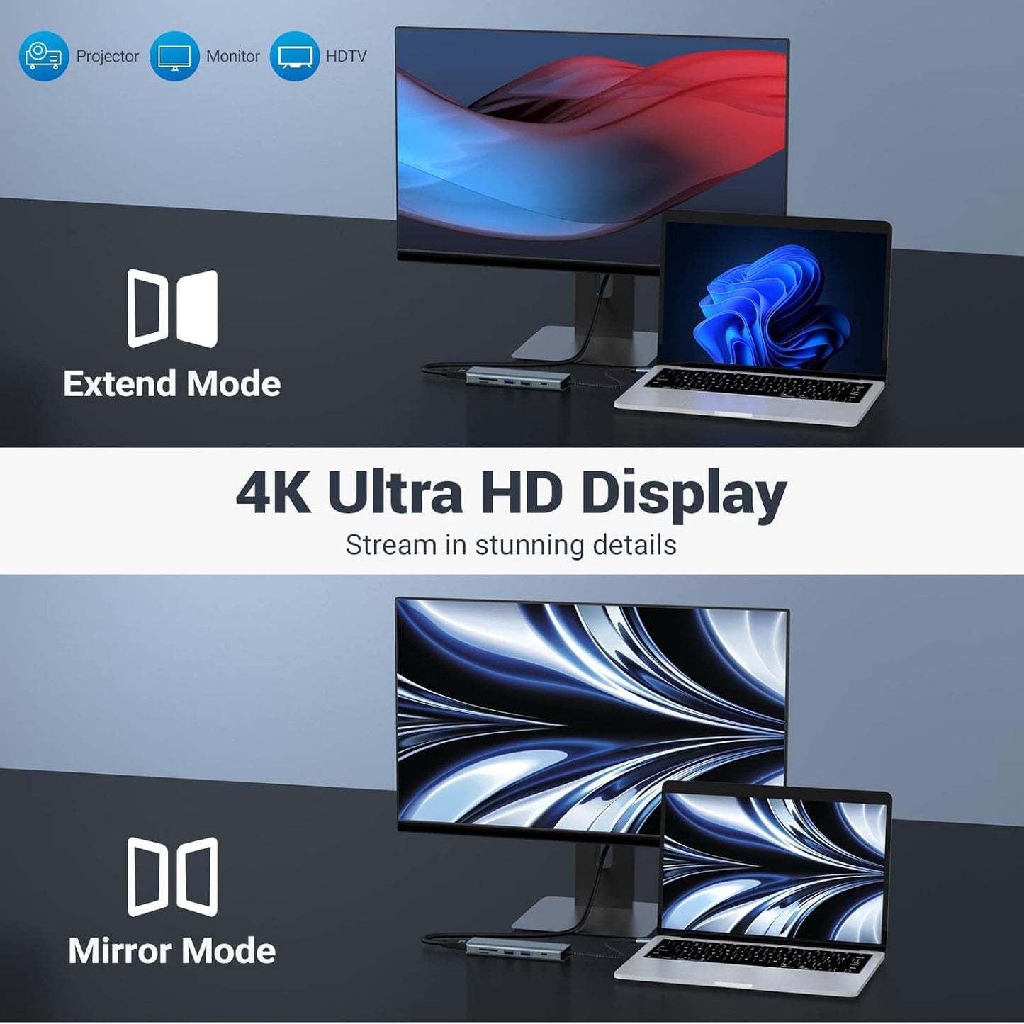 9 in 1 USB Docking Station HDMI Docking Station 4K@30Hz HDMI SD/MicroSD & More - www.Shopthatapp.com