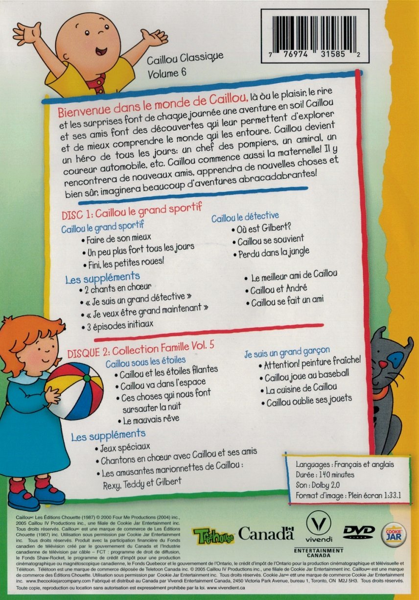 Caillou (Caillou Classique, Vol. 6) (Bilingual) - www.Shopthatapp.com