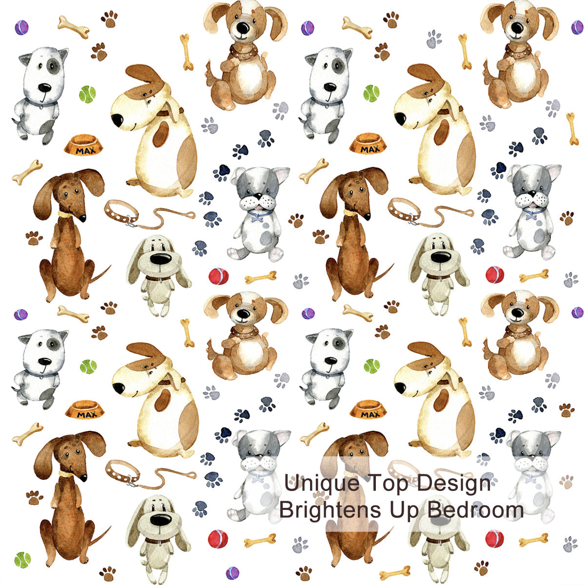 Kids' Duvet Cover Sets Animals Pastel Duvet Covers Cartoon Dogs Paws Pattern Bed Sets 3 Pieces 1 Duvet Cover And 2 Pillow Cases Cute Puppy Dogs Bedding For Kids - www.Shopthatapp.com