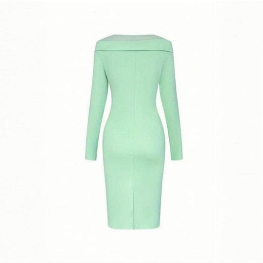 Elegant Long Sleeve Off Shoulder A-line Bodycon Wedding Guest dress - www.Shopthatapp.com