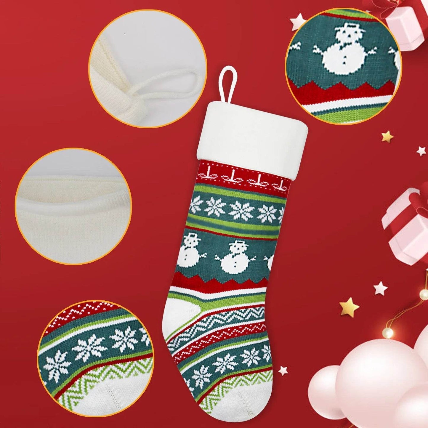 Christmas Stockings Candy Knitted Bag Wool - www.Shopthatapp.com