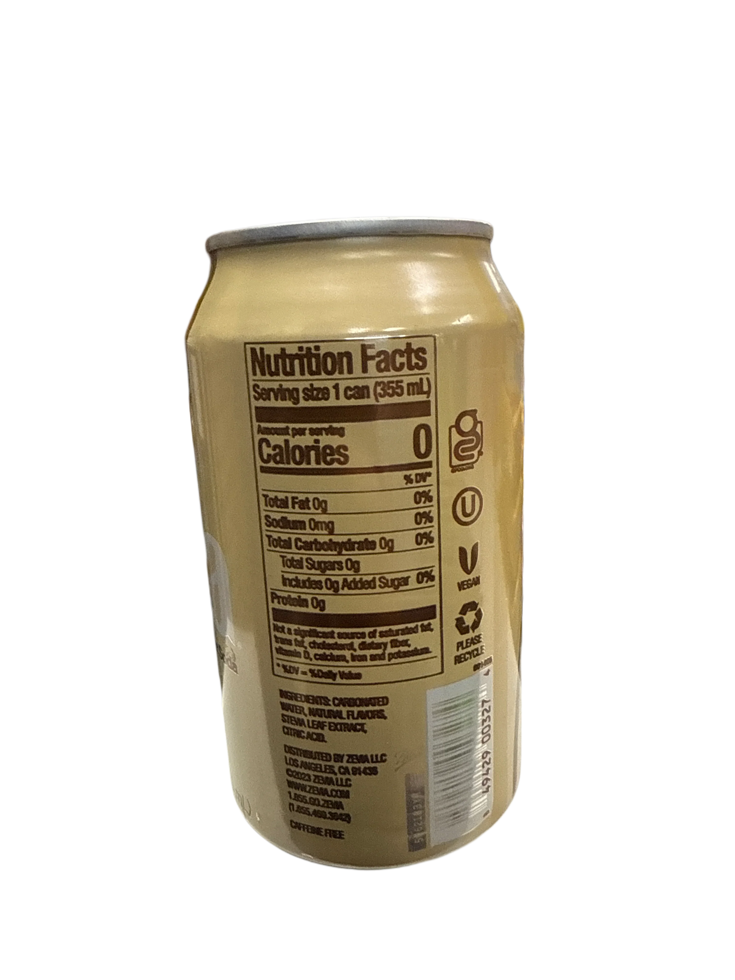 Zevia Zero Sugar Creamy Root Beer Flavoured Soda 355ML - Canadian Edition