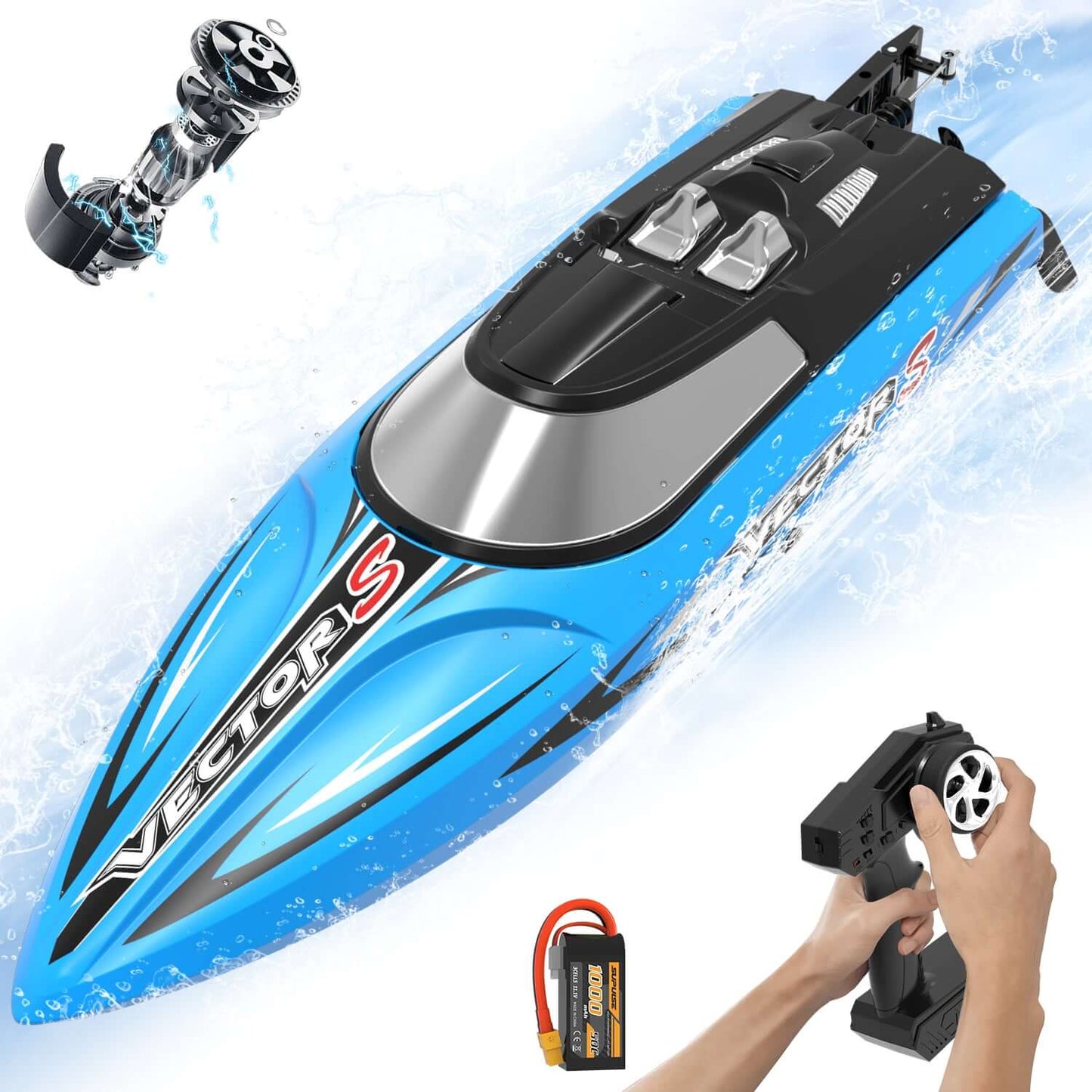 VectorS 30MPH Brushless RC-Boot: Selbstaufrichtendes, schnelles Rennen für Seen