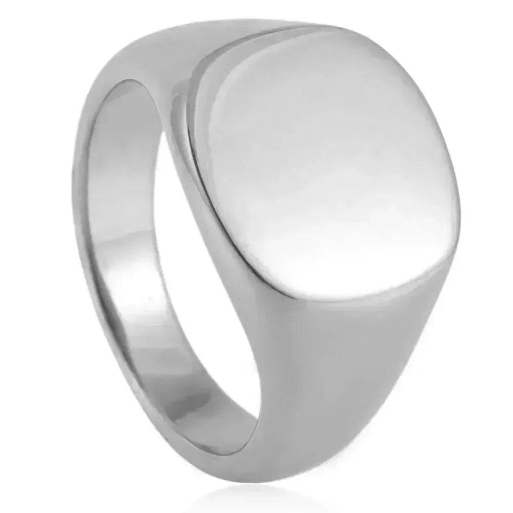 European And American Style Minimalist Titanium Steel Smooth Seal Ring for Men and Women - www.Shopthatapp.com