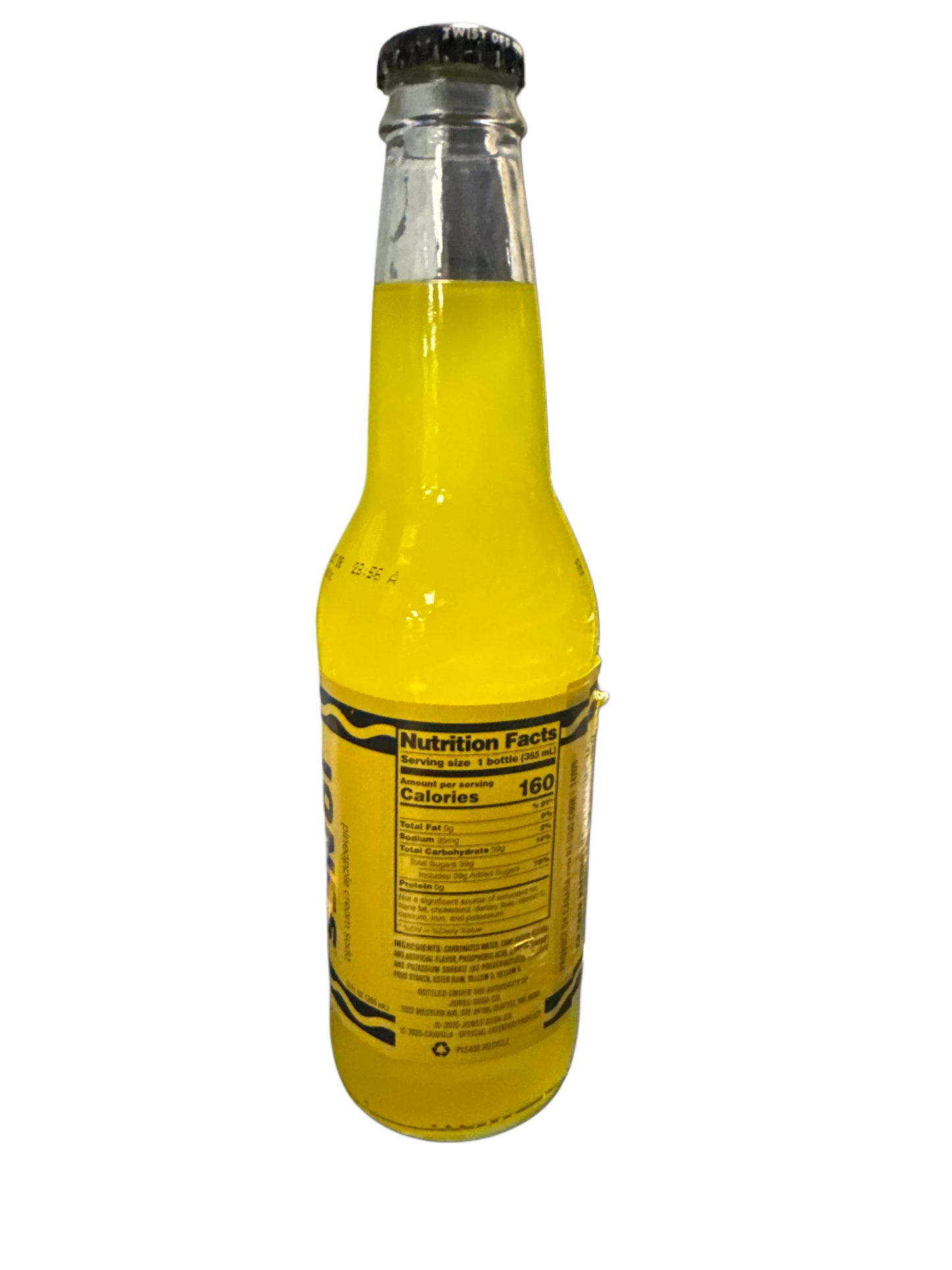 Jones Crayola Limited Edition Pineapple Cream Soda Glass Bottle 355ML - U.S Edition - www.Shopthatapp.com