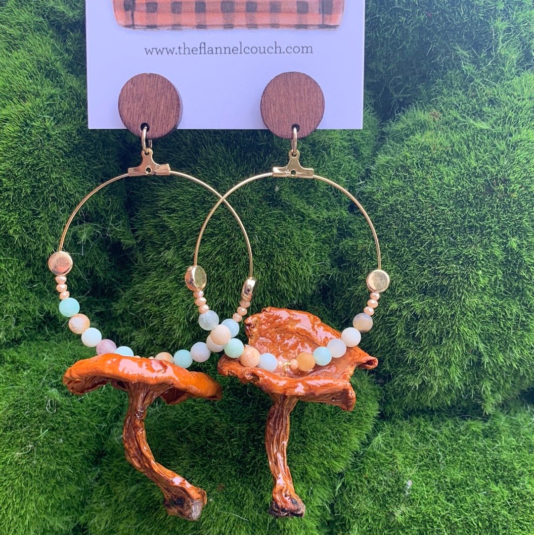 Boucles d'oreilles champignons sauvages de l'Ontario