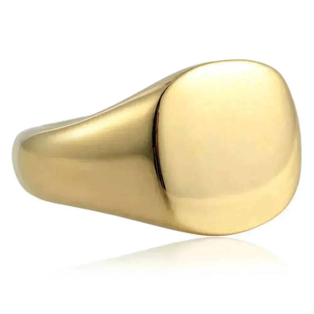 European And American Style Minimalist Titanium Steel Smooth Seal Ring for Men and Women - www.Shopthatapp.com