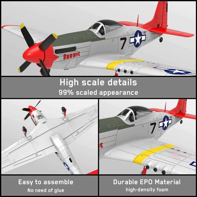 P51D Mustang 750MM Expert RC Warbird - Télécommande 2,4G
