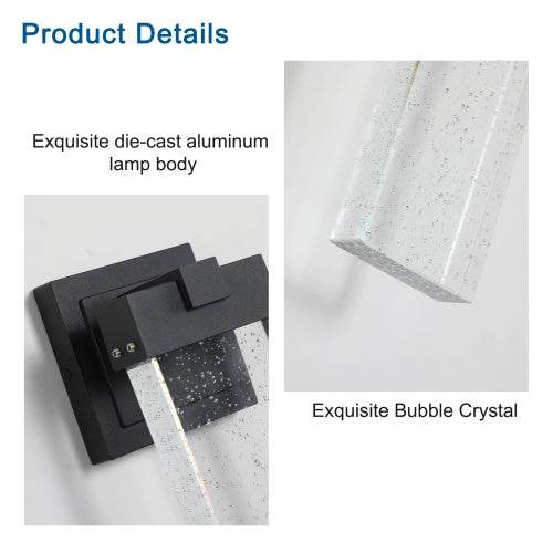 Outdoor Waterproof Transparent LED Crystal Wall Light Supports Many Types Of Bulb-2 Packs - www.Shopthatapp.com