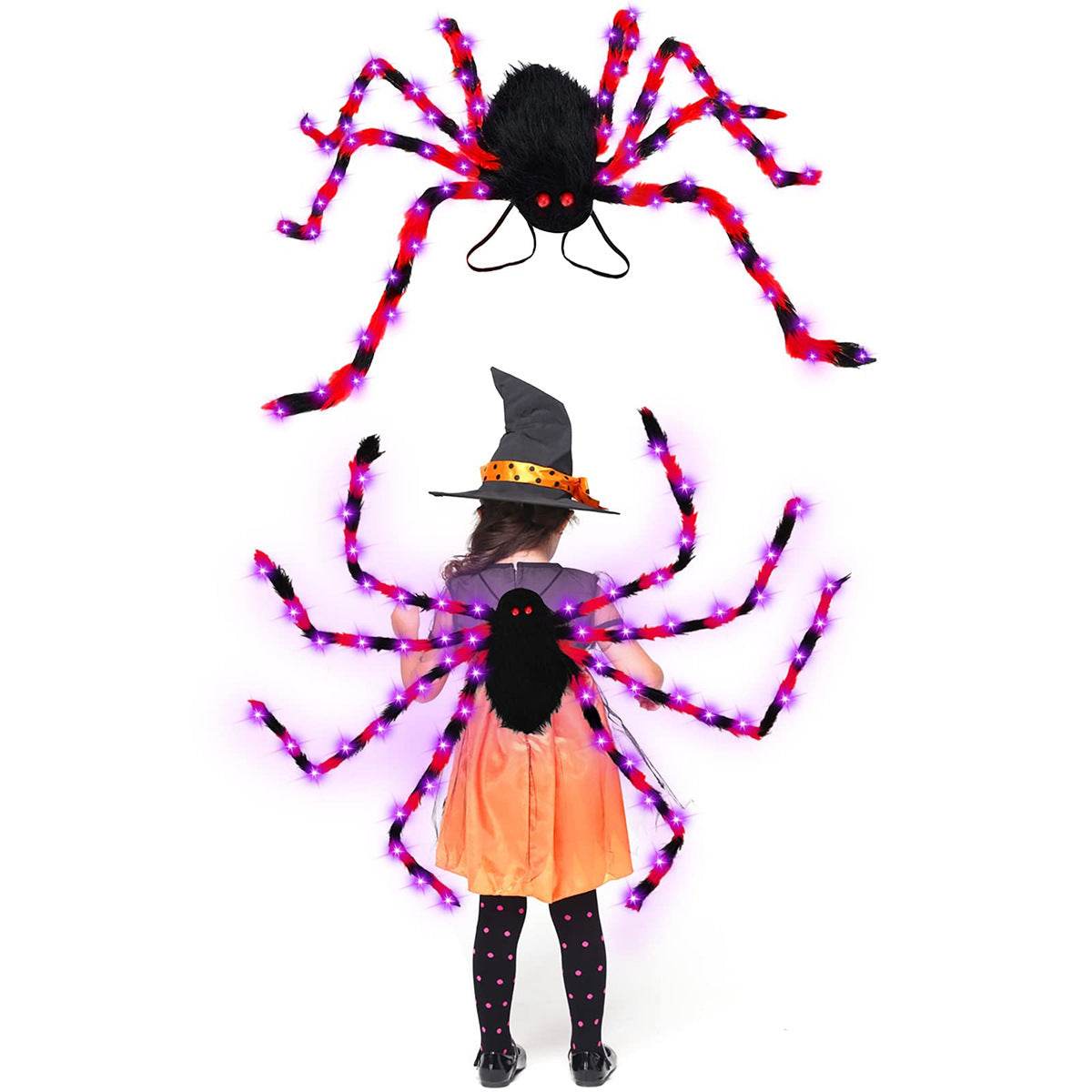 Halloween Spider Backpack Nine LED Modes Plush Sugar Bag - www.Shopthatapp.com