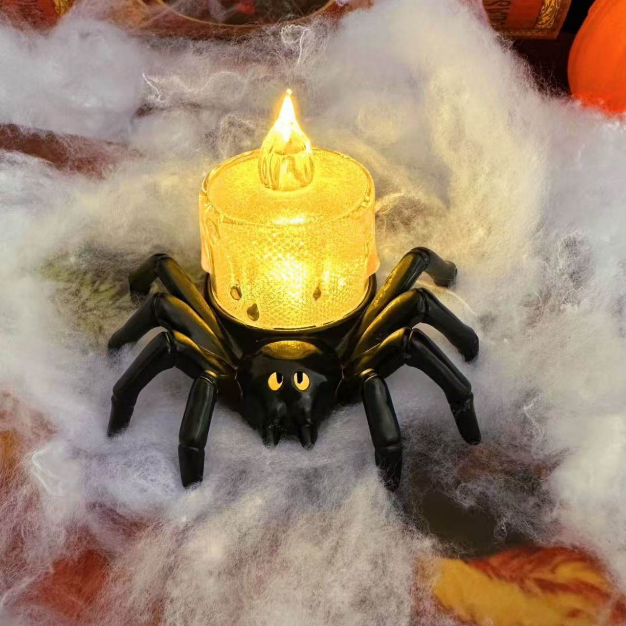 Halloween Pumpkin Spider Candle Light Decoration Props - www.Shopthatapp.com