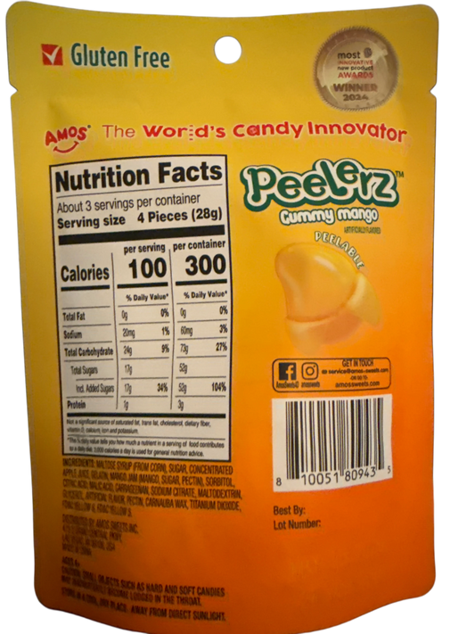 Amos Peelerz Gummy Mango 85G - U.S Edition - www.Shopthatapp.com