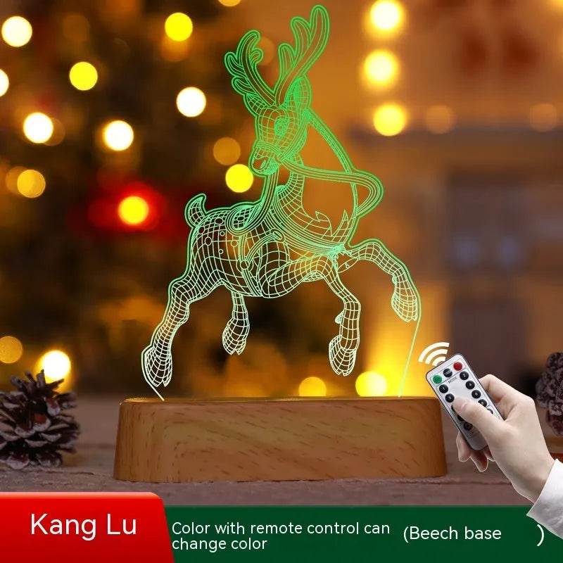 Christmas Decoration 3D Lamp Acrylic LED Night Lights New Year Valentines Day Christmas Kids Gift Christmas Ornaments - www.Shopthatapp.com