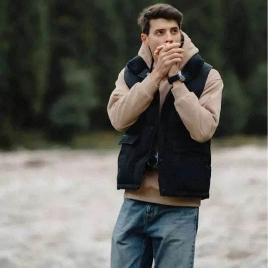 Winter Sleeveless Duck Down Windproof Vest Down Jacket Coat for men - www.Shopthatapp.com