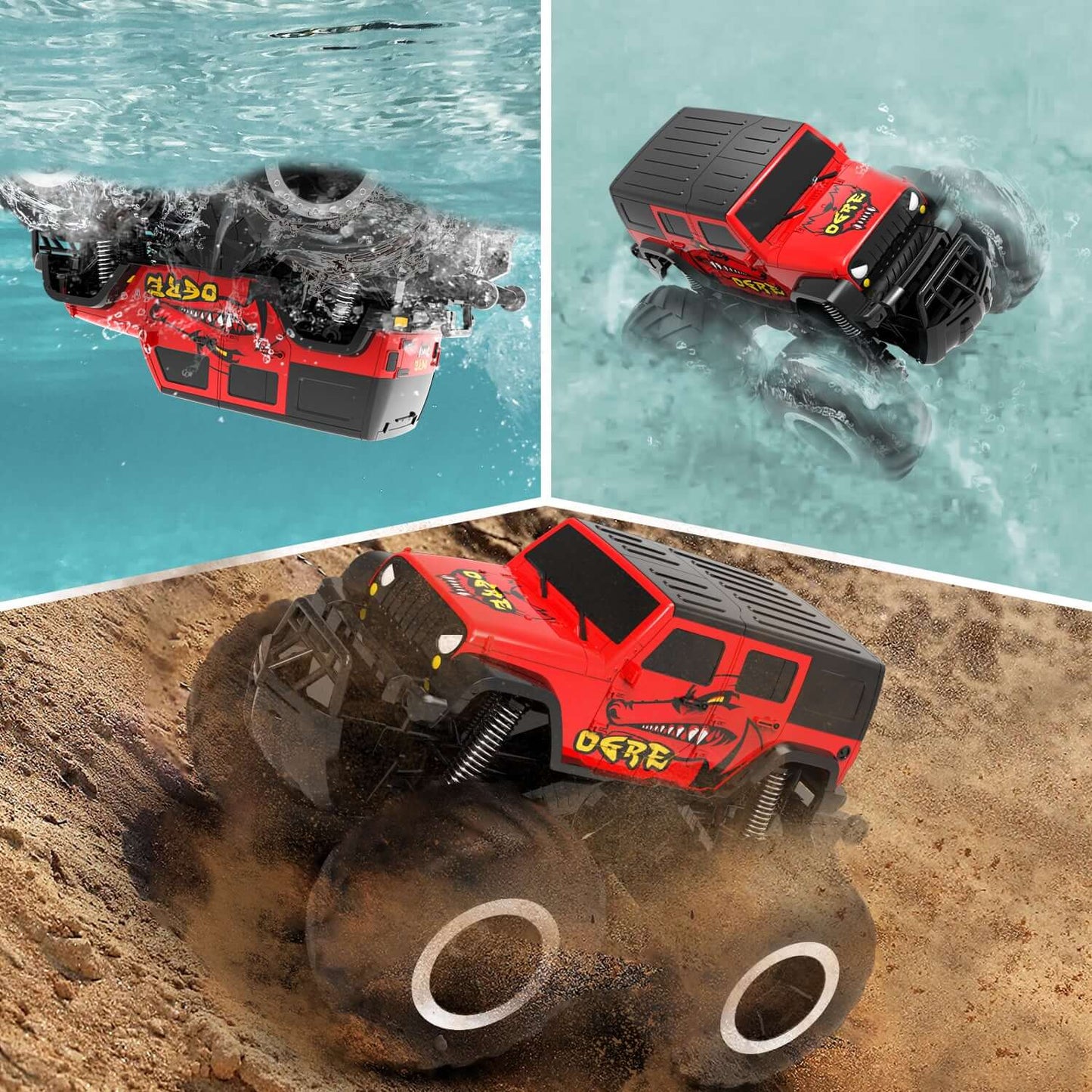 Monster Truck RC amphibie tout-terrain étanche pour enfants