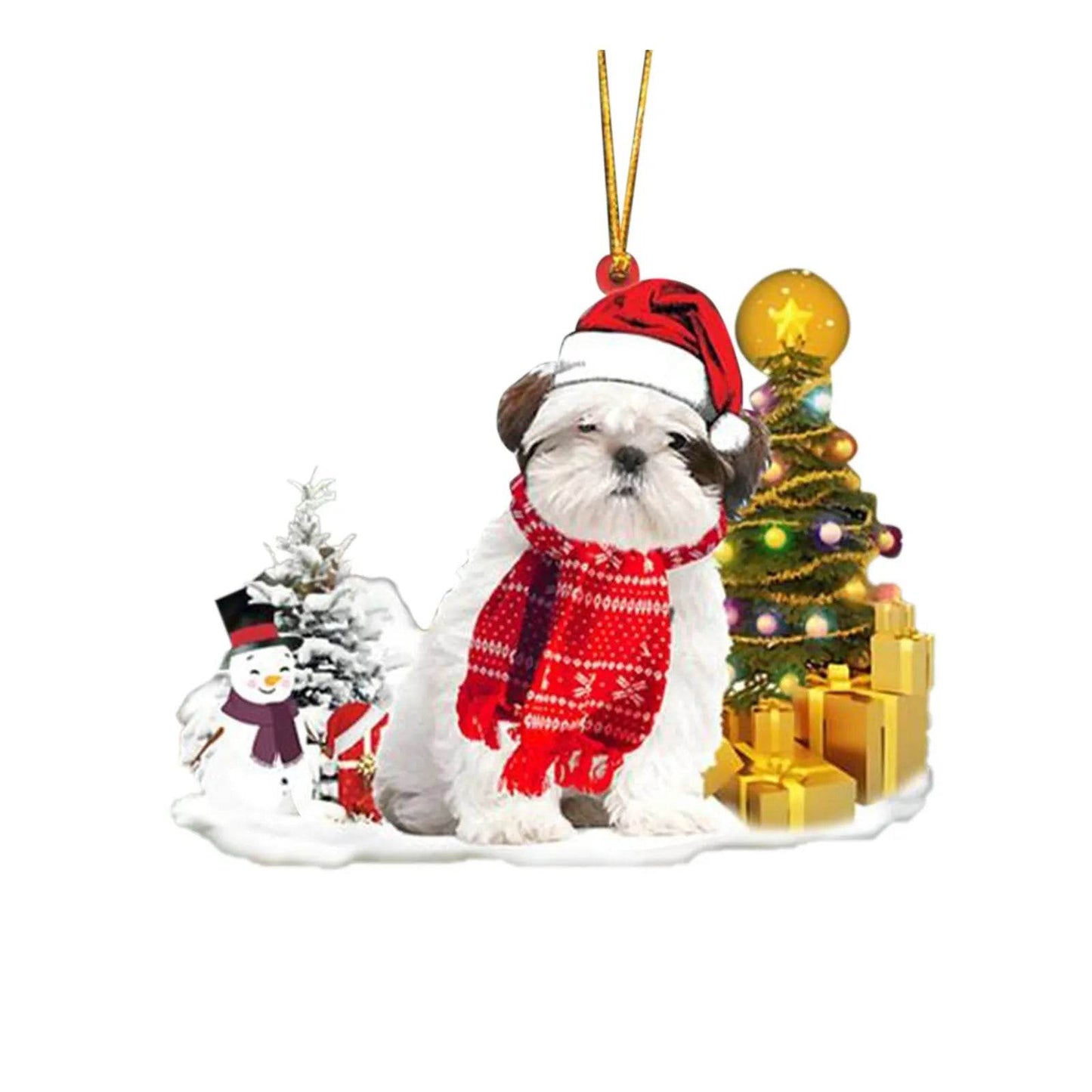 Christmas Family Puppies Decorate Trees With Lights - www.Shopthatapp.com