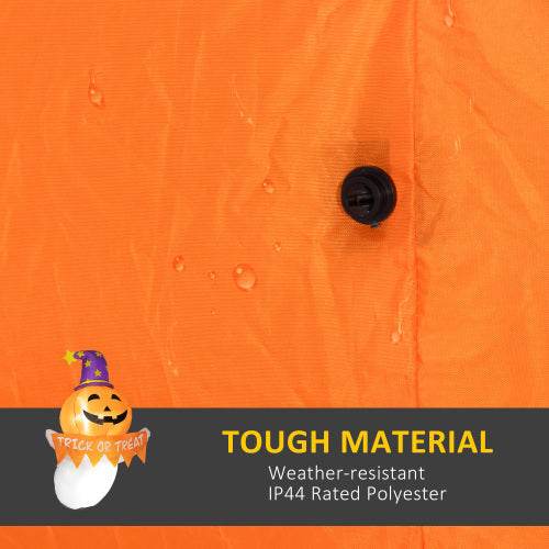 Outsunny 3.4ft Halloween Inflatables Window Sticker Ghost With Orange Face, Blow Up Halloween Decorations Outdoor LED Yard Display, Waterproof - www.Shopthatapp.com