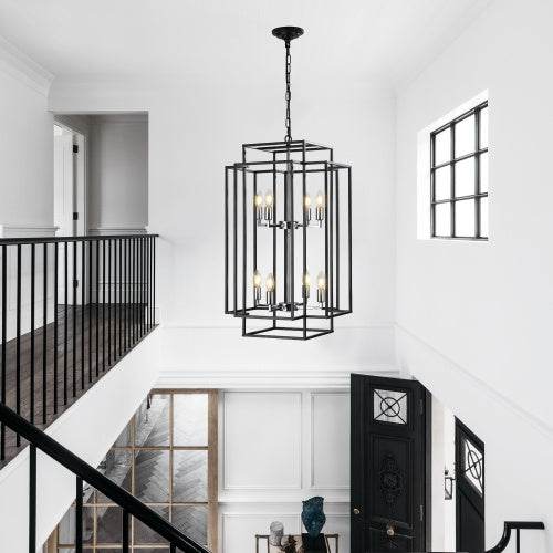 8 Lantern Tiered Chandeliers, Industrial Farmhouse Chandeliers - www.Shopthatapp.com