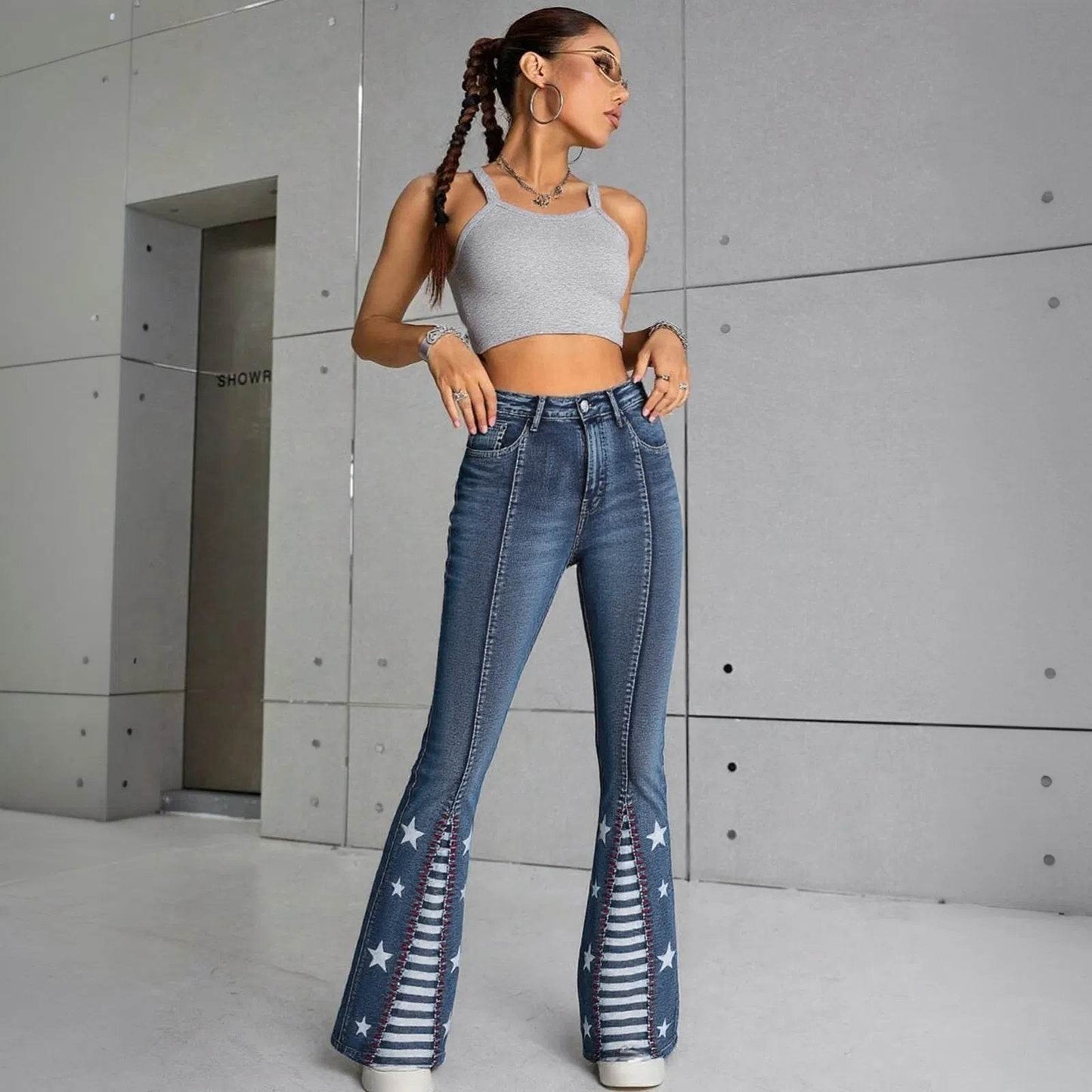 Bell Bottom Denim – Classic High Rise Flare Jeans for Women - www.Shopthatapp.com