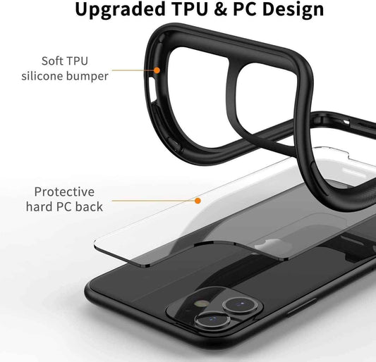 Black Banded 11 Pro & XS Case Ultra Clear Hard Back Scratch-Resistant Hard Case - www.Shopthatapp.com