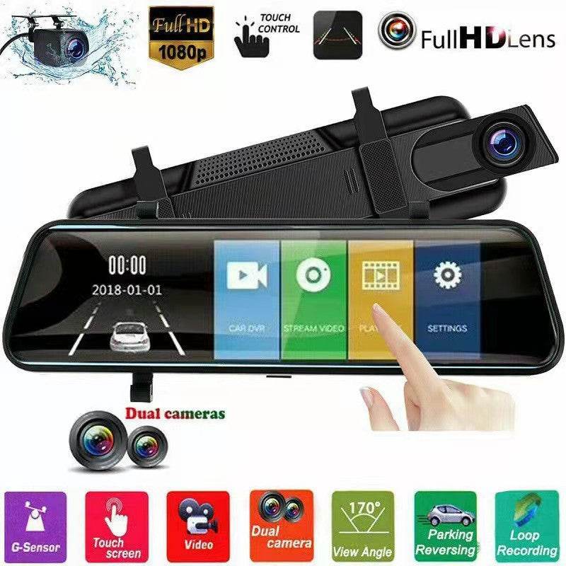 HD Night Vision Front And Rear 10 Inch 12 Inch Streaming Media Electronic Rearview Mirror - www.Shopthatapp.com