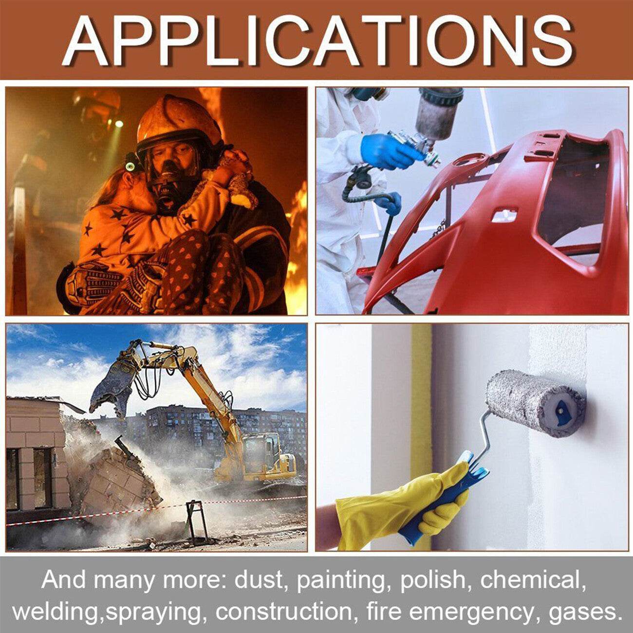 7in1 Half Face Gas Mask Facepiece Spray Painting Respirator Reusable Safety protective mask - www.Shopthatapp.com #