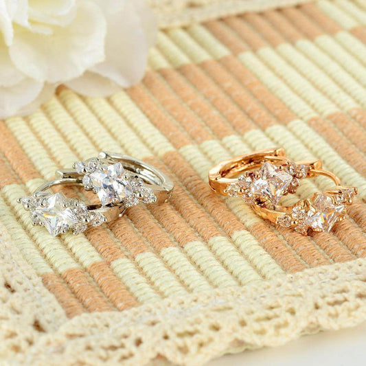 European And American Personalized Square Zircon Earrings - www.Shopthatapp.com