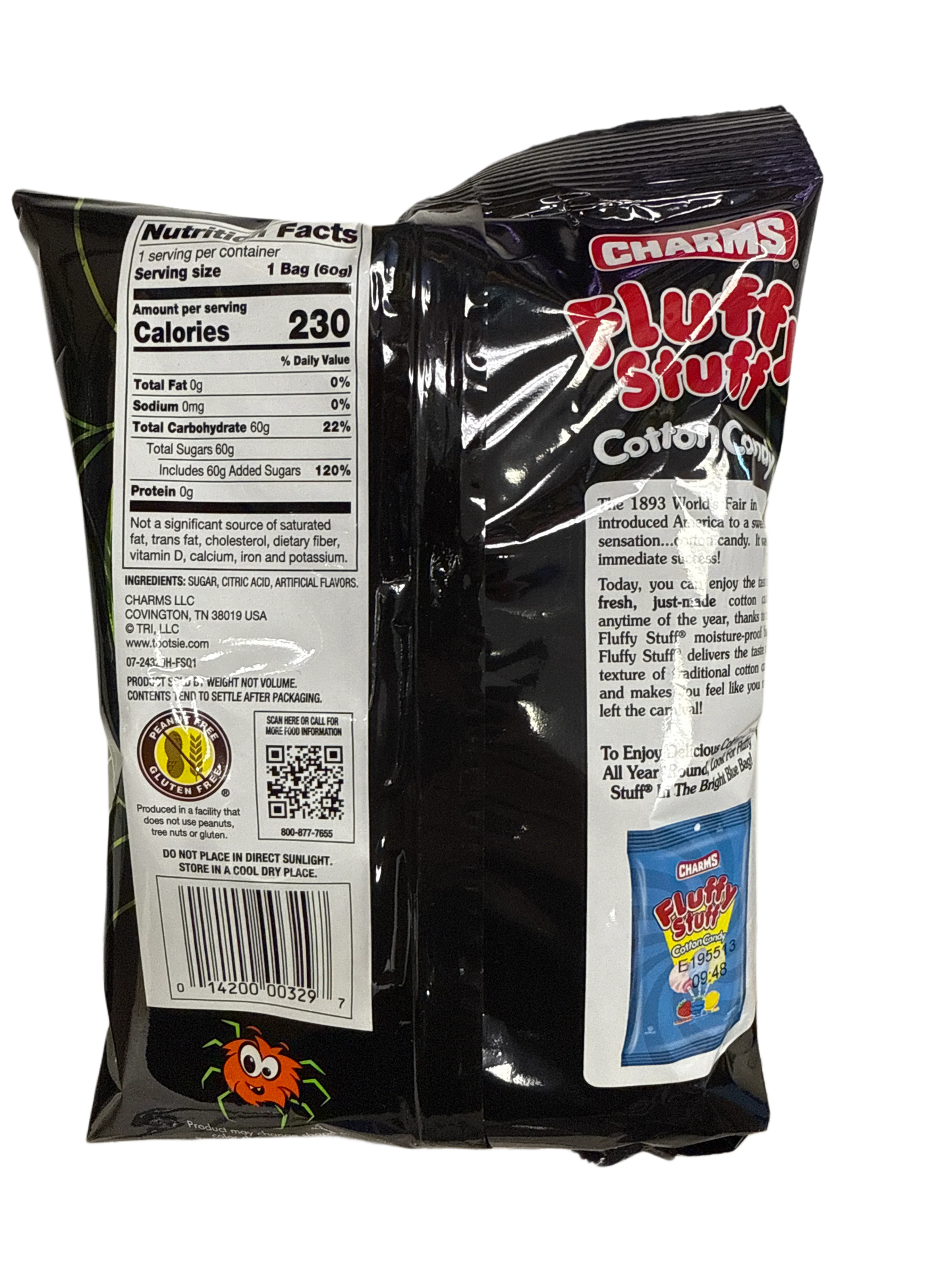 Charms Halloween Spiders Web Cotton Candy Sour Apple Flavour 60G - U.S Edition - www.Shopthatapp.com
