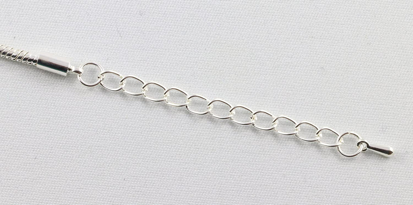 Kreuz-Charm-Armband mit Schlangenkette aus Kunststoff (Schwarz)