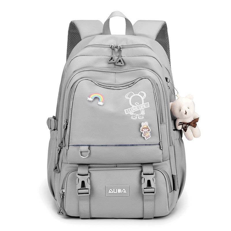 Large Capacity Lightweight Spine-protective Girls Backpack - www.Shopthatapp.com