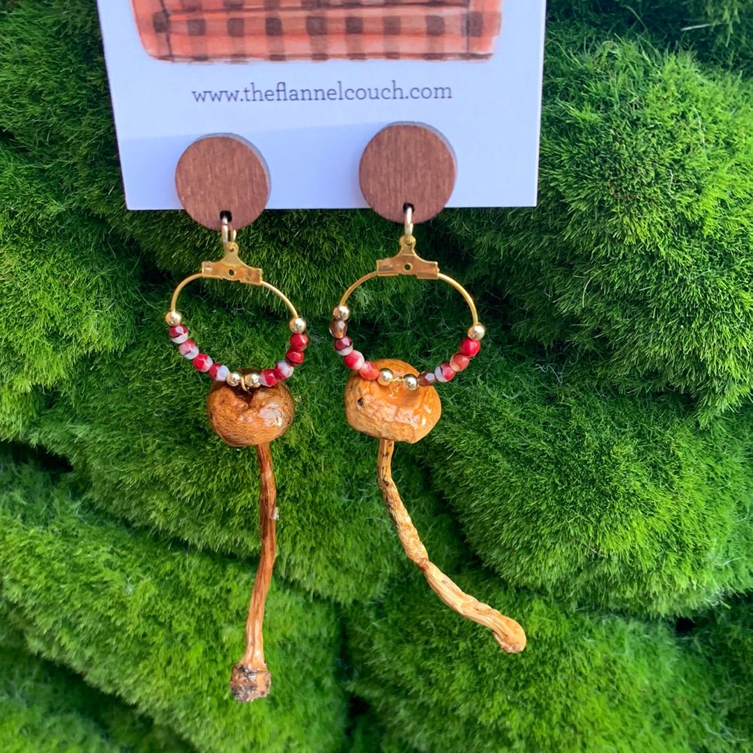 Boucles d'oreilles champignons sauvages de l'Ontario