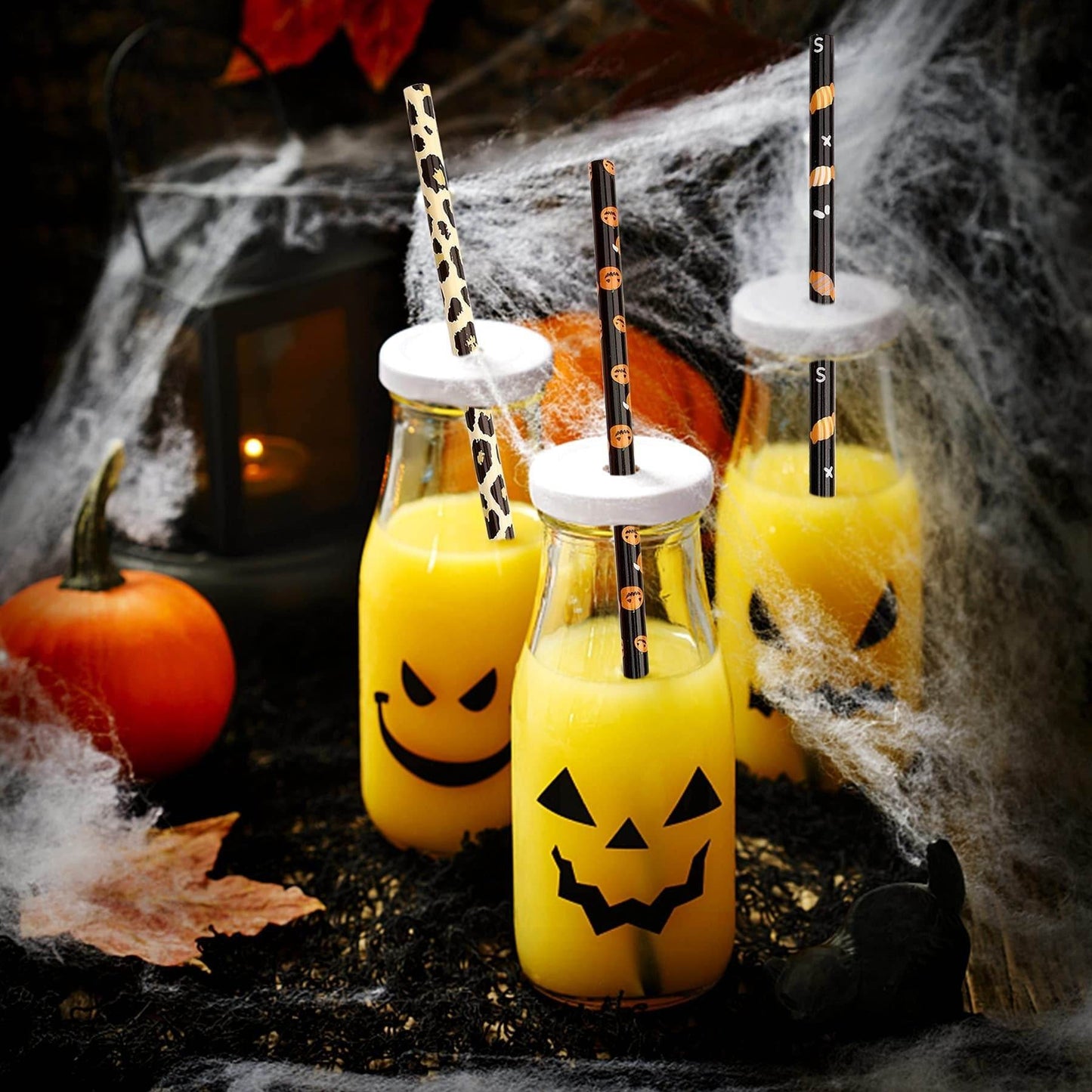 40 Pack Of 9 Inch BPA-Free Halloween Reusable Straws With Colorful Stripe Print Hard Straws For Mason Jars, Mason Glasses, Home Or Party Use, Comes With A Cleaning Brush-Selling On Amazon Is Prohibite - www.Shopthatapp.com