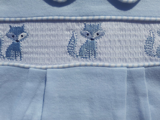Blue Fox Smocked Babygrow - www.Shopthatapp.com