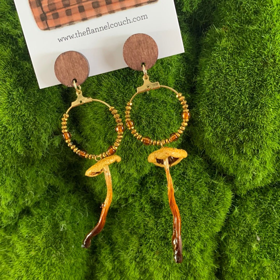 Boucles d'oreilles champignons sauvages de l'Ontario
