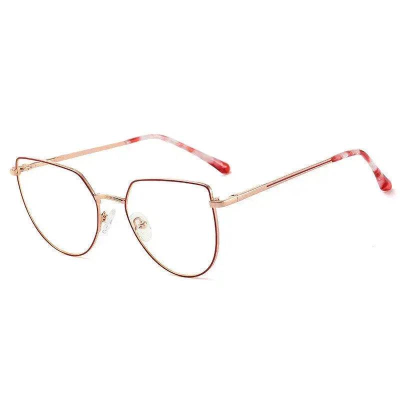 Women's Plate Anti-Blue Light Glasses Fashion Metal Large Frame - www.Shopthatapp.com
