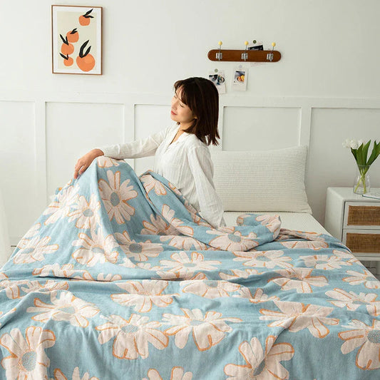 Cotton Four-layer Gauze Towel Blanket Air Conditioning Blanket Thin Duvet - www.Shopthatapp.com